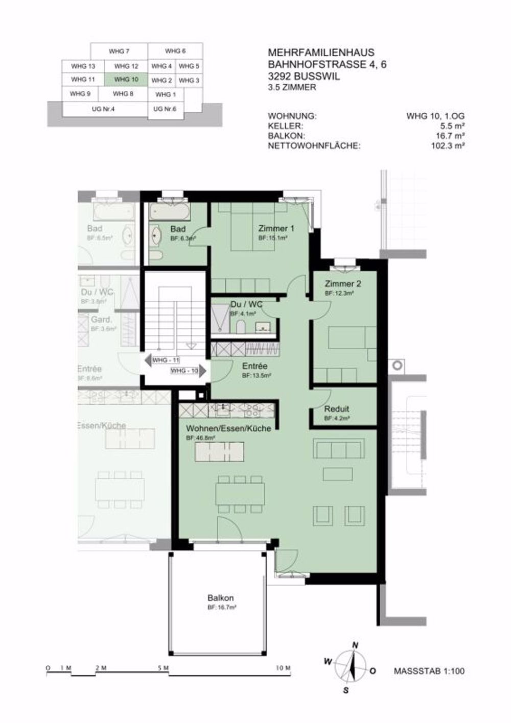 Erstbezug: Stilvolle 3.5-Zimmer-Wohnung im 1. OG - Bild 8