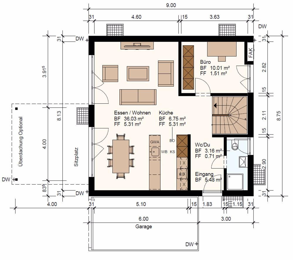 Neubau 8 Einfamilienhäuser in Auenstein - Wohnen an der Aare (EFH 1 + EFH 6 + EFH 8 reserviert) - Bild 8
