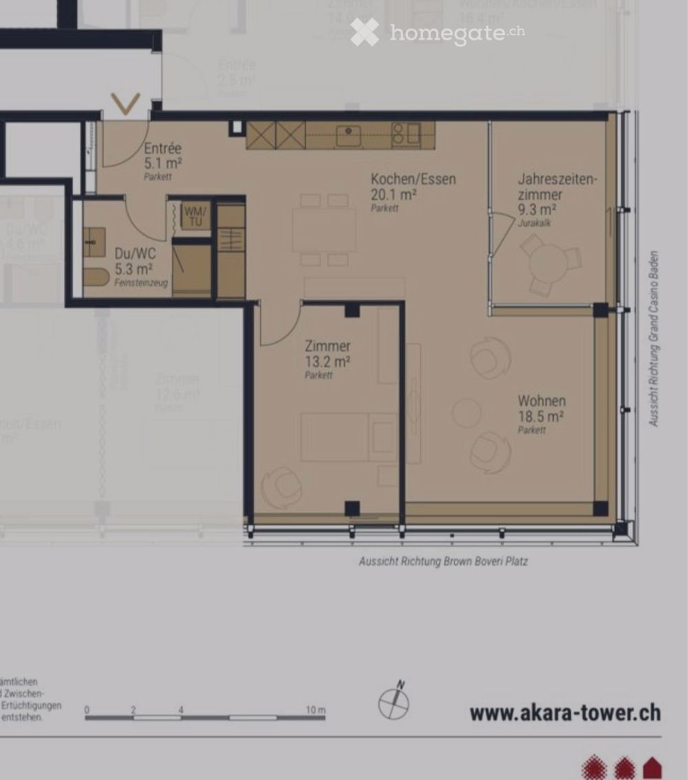 Moderne 2.5-Zimmer-Wohnung in Badens prestigievoller Brown Boveri Platz - Bild 5