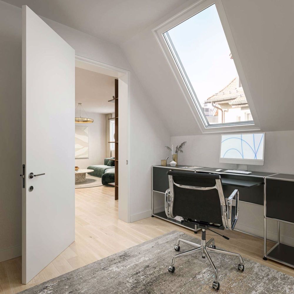 3.5 Zimmer Dachwohnung mit eigener Terrasse - SEESICHT - OFFICE 25B33-Smeyers-HNG-Horneggstrasse-Zuerich_5OG