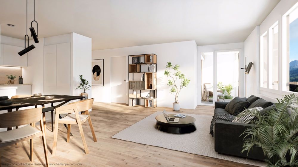 Appartement moderne de 2.5 pièces, idéalement situé à Bulle - Séjour & Cuisine
