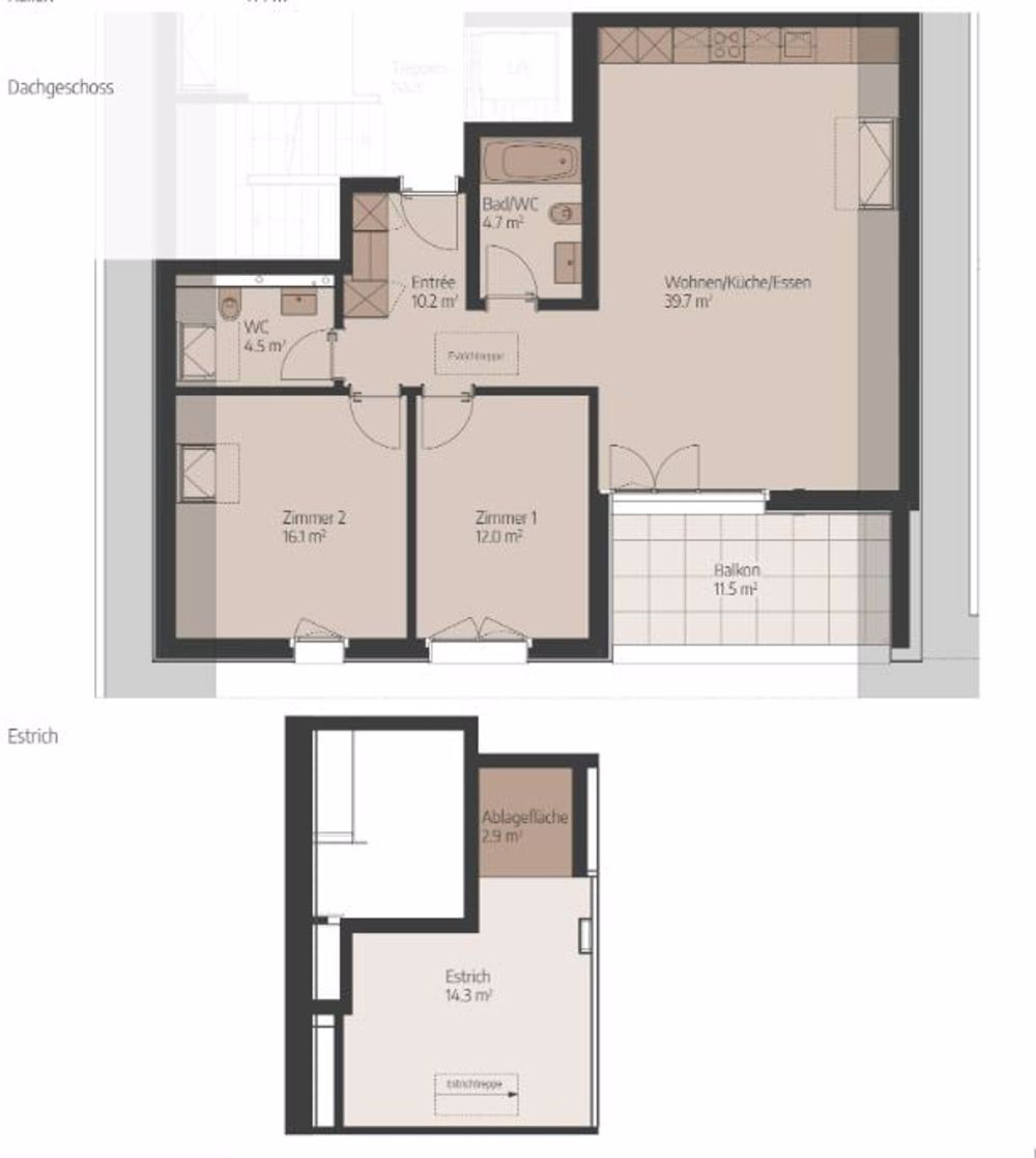 Erstbezug - 3.5-Zimmer-Wohnung im Dachgeschoss - Bild 1