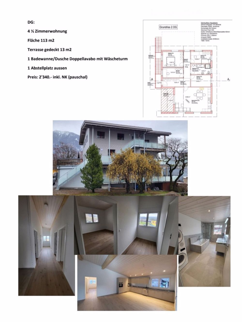 Moderne 4.5-Zimmer-Dachwohnung mit Terrasse in Bilten - Bild 1