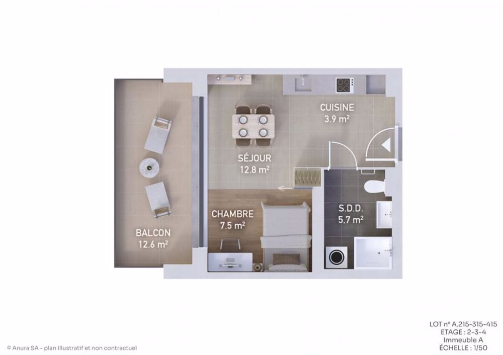 Au coeur du nouvel éco quartier à Marly : Appartement neuf de 1.5 pièces au 2ème étage adapté pour senior - Bild 11