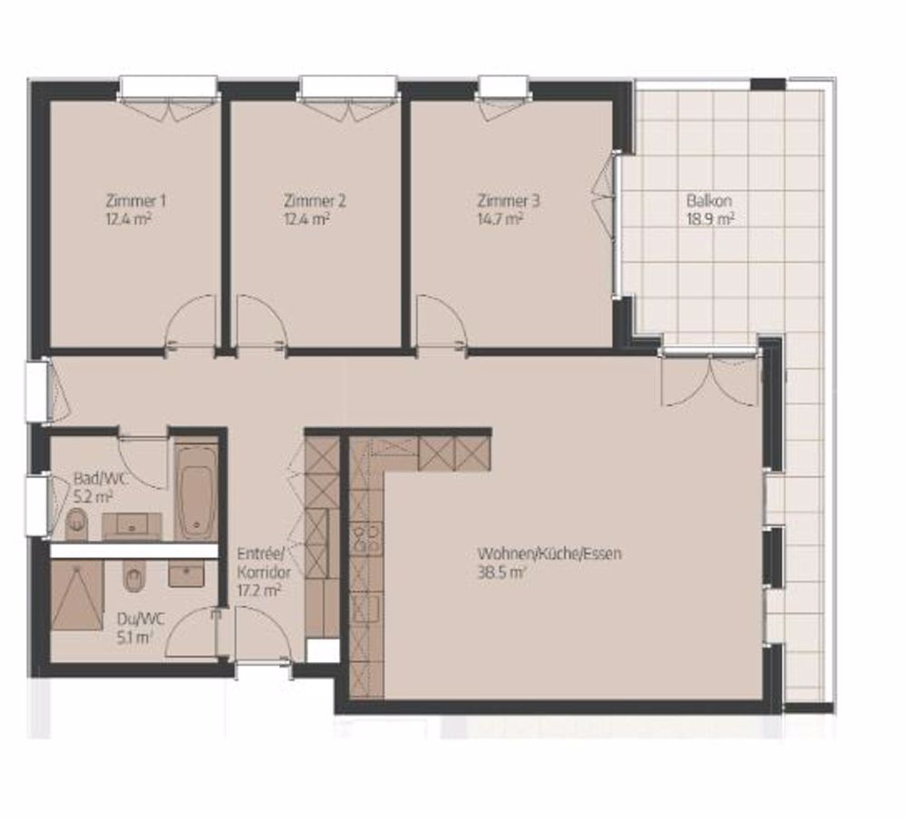 Erstbezug - 4.5-Zimmer-Wohnung im 1. OG - Bild 3