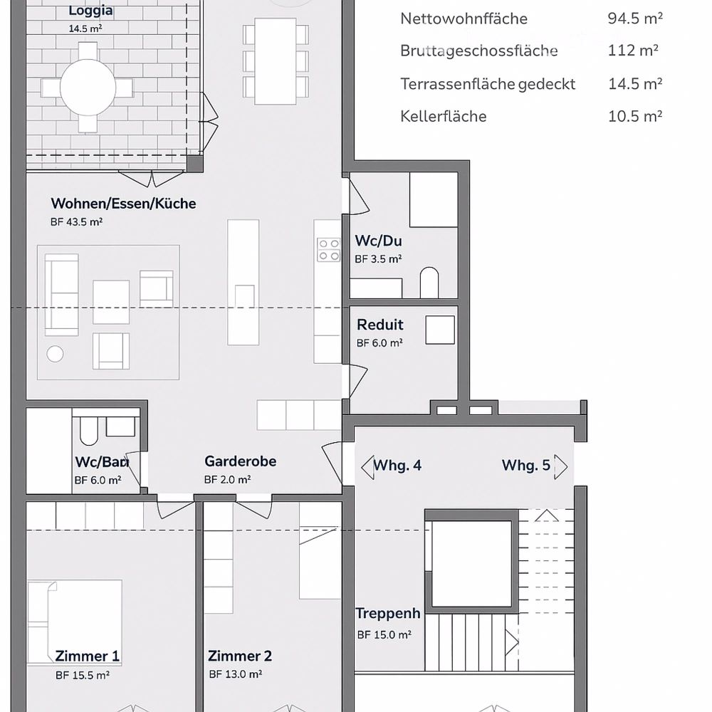 Erstbezug – moderne und helle 3.5-Zimmer-Wohnung mit grossem Balkon in Remetschwil - Bild 5