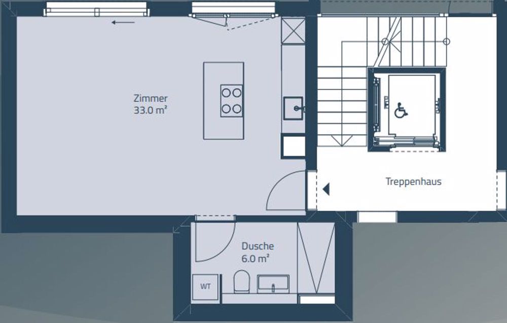 Moderne 1-Zimmer-Wohnung an ruhiger Lage - B.S.R_Grundriss