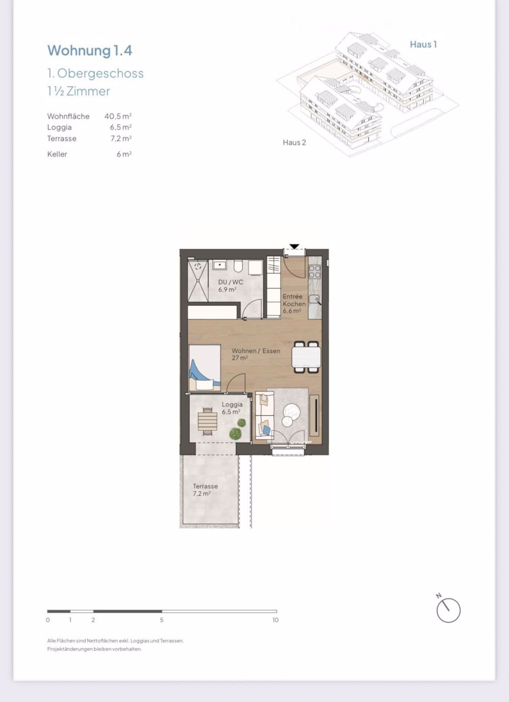 1.5-Zimmer Neubauwohnung in Trübbach zu vermieten - Bild 2