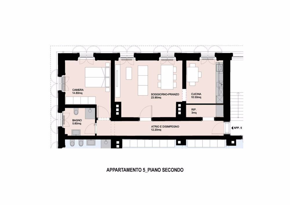 Zweieinhalb-Zimmer-Wohnung von 70,00 m2 im 2. Stock in zentraler und sonniger Lage (App. 5) - APP5.jpg