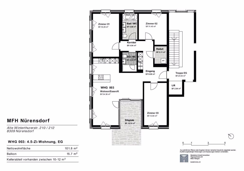 Idyllische 4.5 Zimmer-Wohnung im ruhigen Nürensdorf - Bild 11