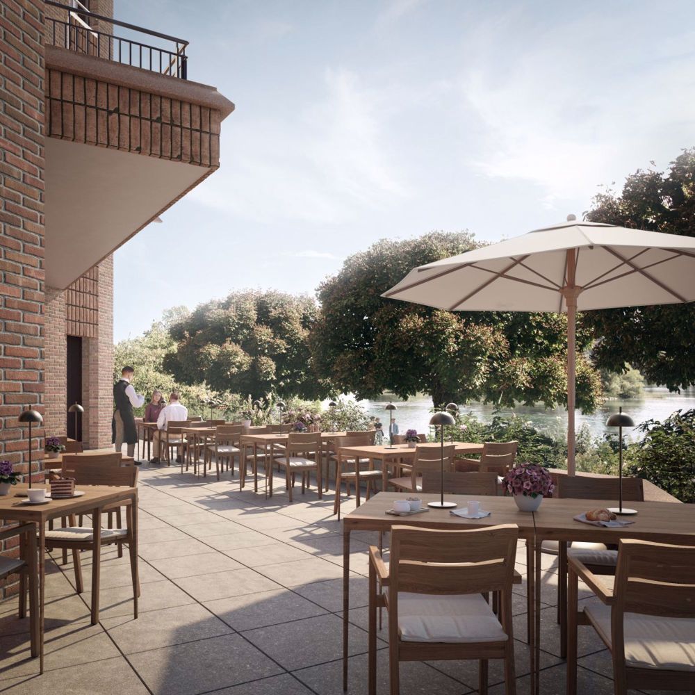 Mit Concierge, Fitness und Pool - Neu im Herzen von Stein am Rhein - Restaurant Terrasse