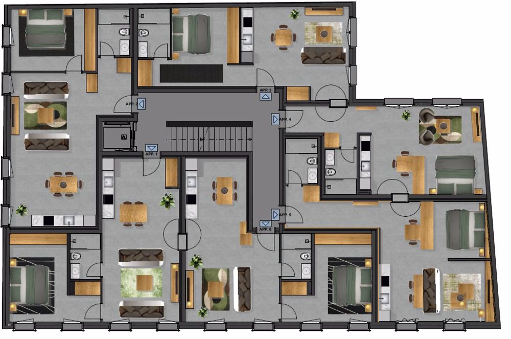 Modernes möbliertes Apartment (Nr. 5) mit 1 Raum in Bellinzona - Bild 3