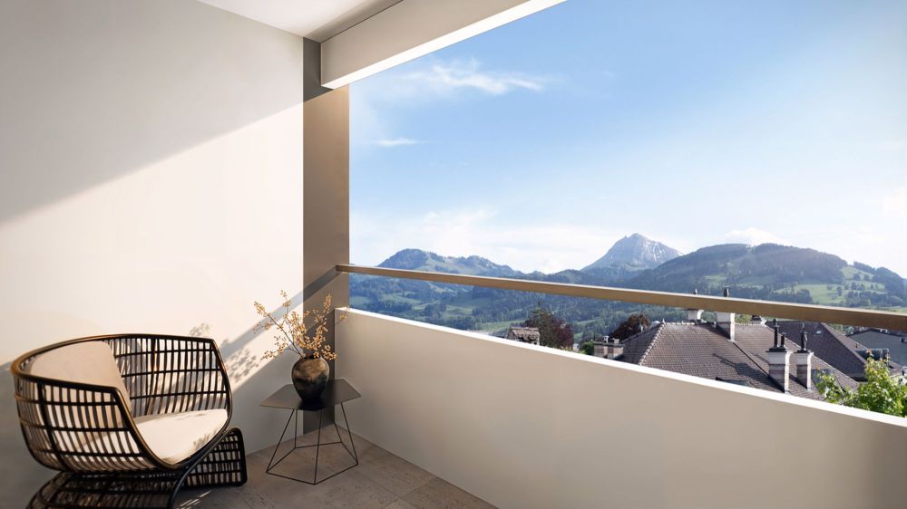 Appartement moderne de 2.5 pièces, idéalement situé à Bulle - Loggia