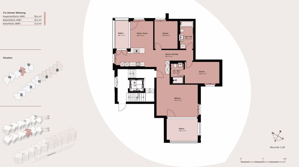 Moderne 3.5-Zimmer-Wohnung mit Balkon - Erstbezug - Bild 2