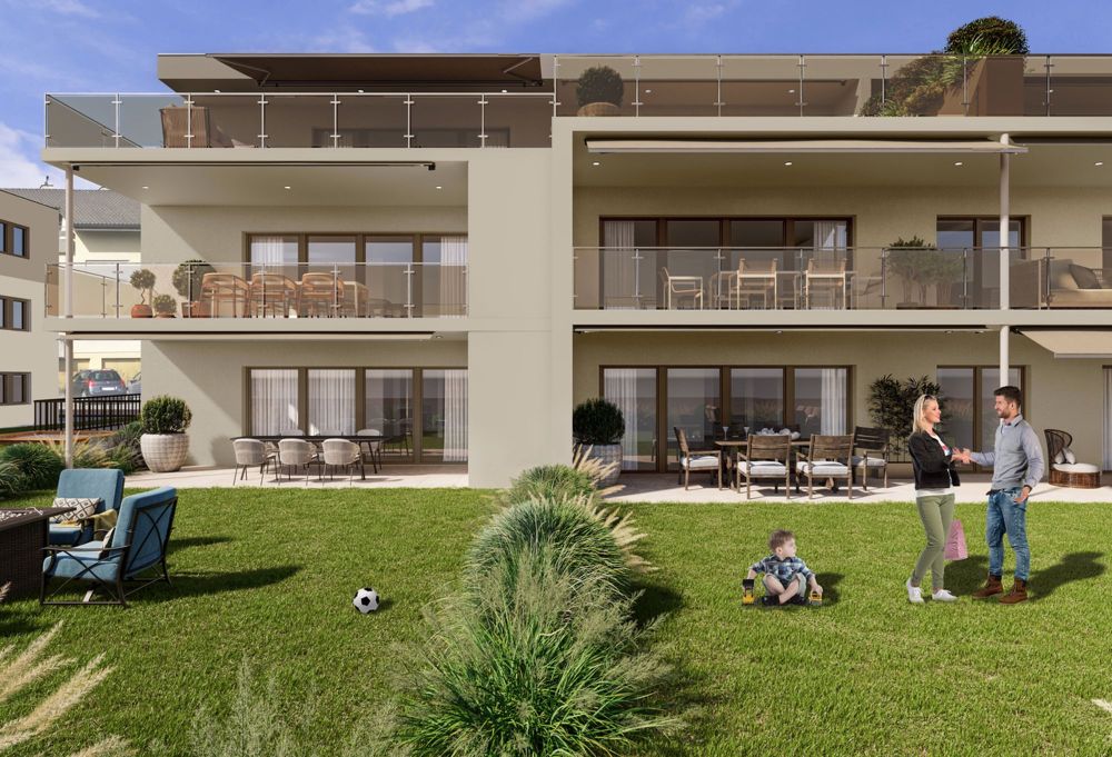 3.5 Z.-Wohnung im EG, 89m2 Netto Wohnfläche, 35m2 gedeckter Balkon - Aussen 2