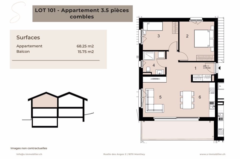 Nouvelle construction - Appartement de 3.5 pièces en attique - Bild 2