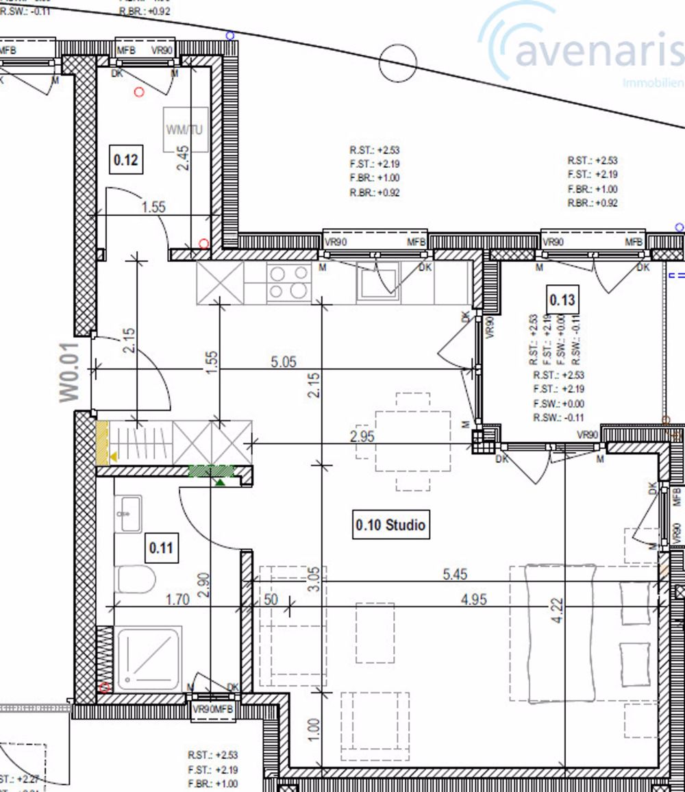 Neubau Magden: 1 Zimmer Studio noch frei - Grundriss