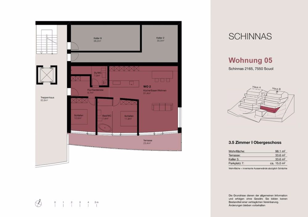 3.5-Zimmer und 4.5-Zimmer Terrassenwohnung in Schinnas, Scuol - Bild 11