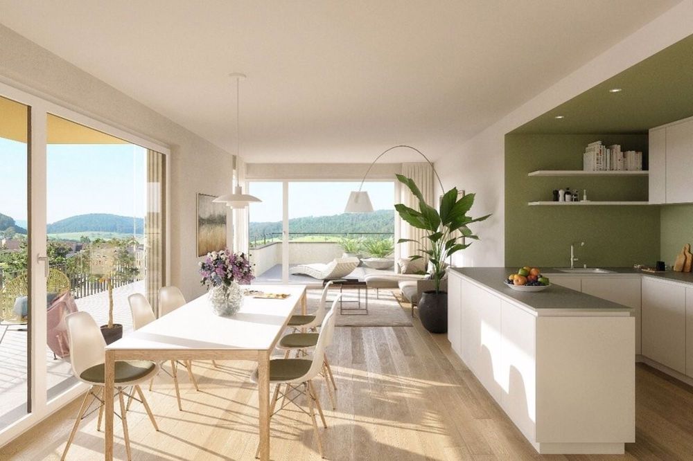 Neubau BÜSI Sissach - Terrassenwohnen mit Stil - Wohnzimmer