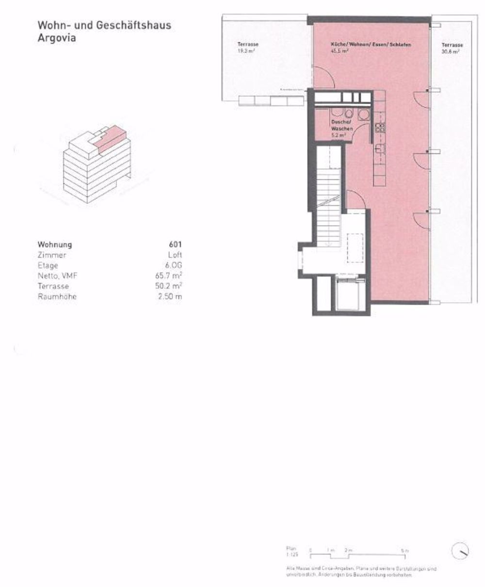 URBANES 1.5-ZIMMER-LOFT MIT AUSBLICK ÜBER AARAUS DÄCHER - 6. OG, Nr. 601, 1.5-ZWG