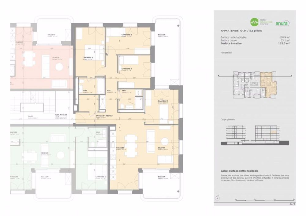 A louer à Prairie 2 - Appartement neuf et de standing de 5.5 pièces au 3ème étage ! - Bild 5