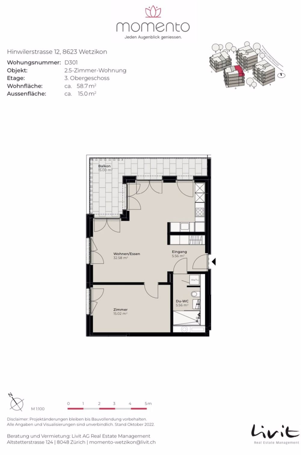 2.5 Zimmer Wohnung inkl. Parkplatz - Grundriss