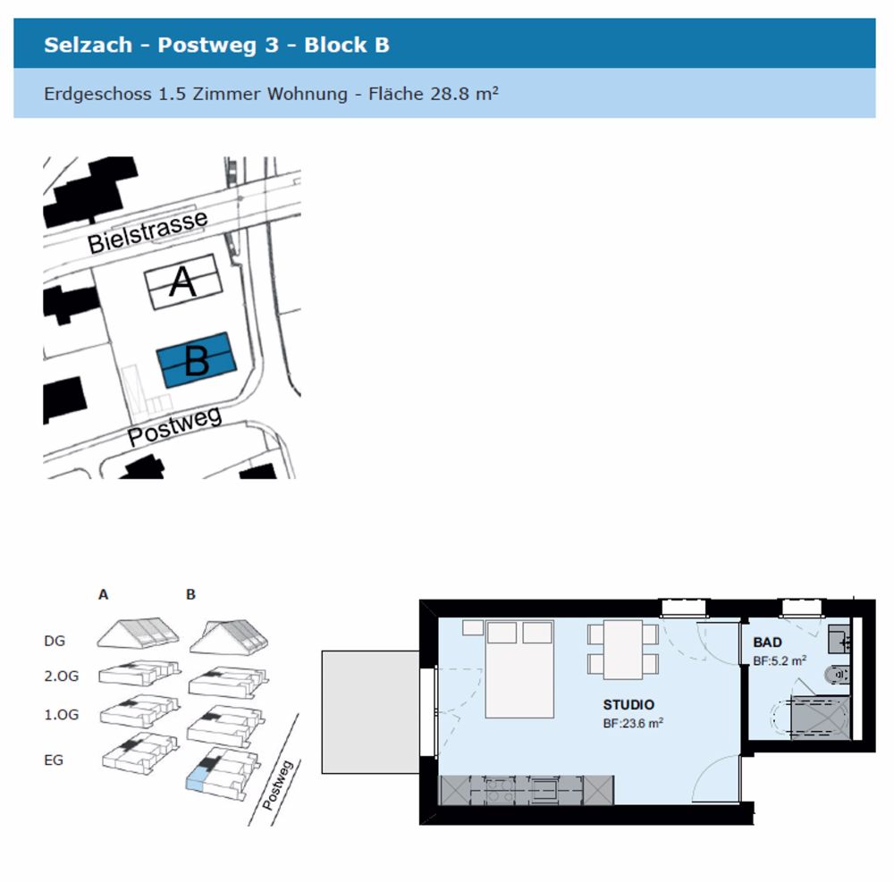 1.5-Zimmerwohnung im EG - klein aber fein - Grundriss 1.5-ZWG B.01