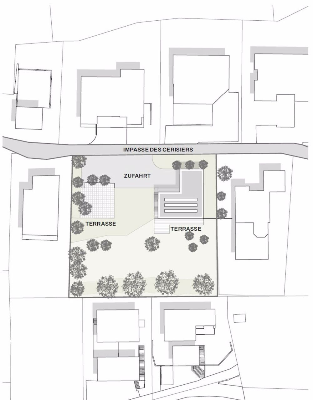 Neubau: 5.5-Zimmer-Einfamilienhaus mit unverbauter See- und Alpensicht - Situationsplan