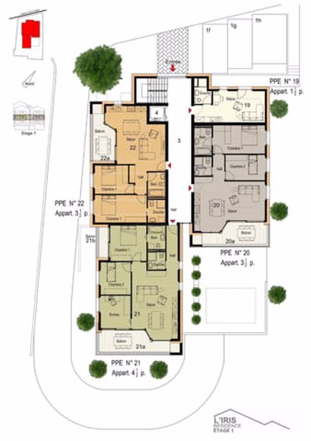 Nouvelle résidence "L'Iris" de 11 appartements - 1er étage