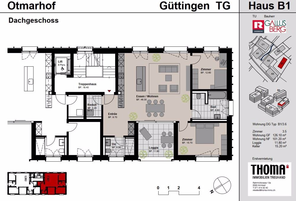 ERSTBEZUG - helle 3.5-/4.5-Zi-Dachwohnungen mit hohen Decken - B1_3.6