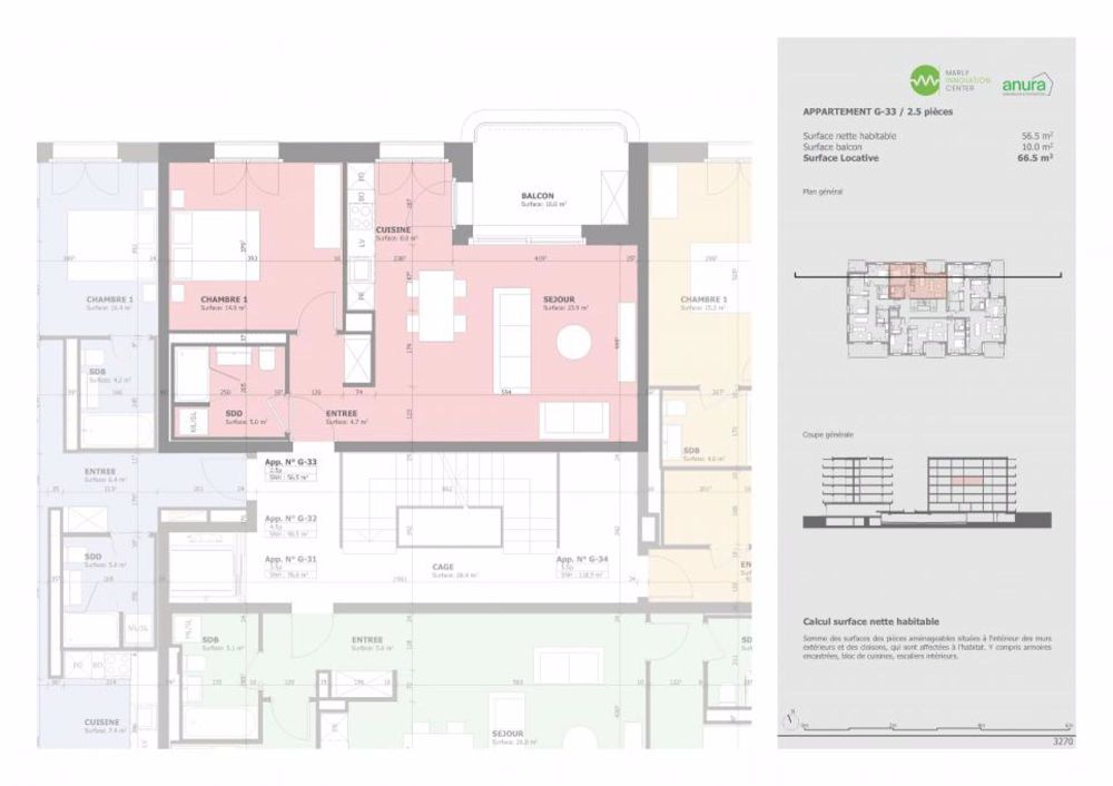 A louer à Prairie 2 - Appartement neuf et de standing de 2.5 pièces au 3ème étage ! - Bild 11