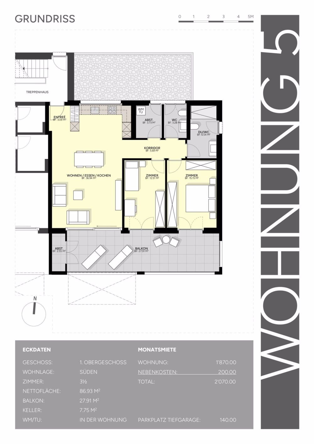 Erstvermietung ab November 2025 - moderne 3.5-Zimmer-Wohnungen in Lenzburg mit Balkon und Garage - Bild 6