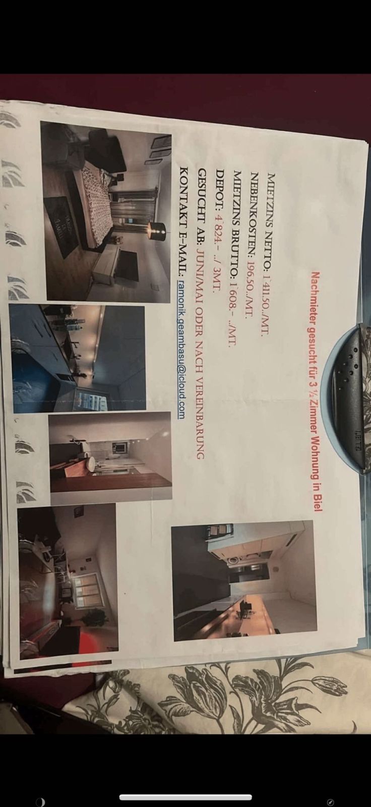Nachmieter gesucht für 3 1/2 Zimmer Wohnung in Biel - Bild 1