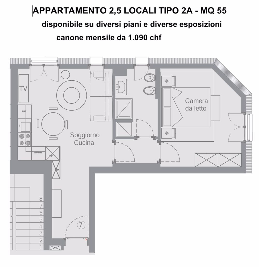 Zu vermieten: Neues 2.5-Zimmer-Apartment in Morbio Inferiore - Bild 6