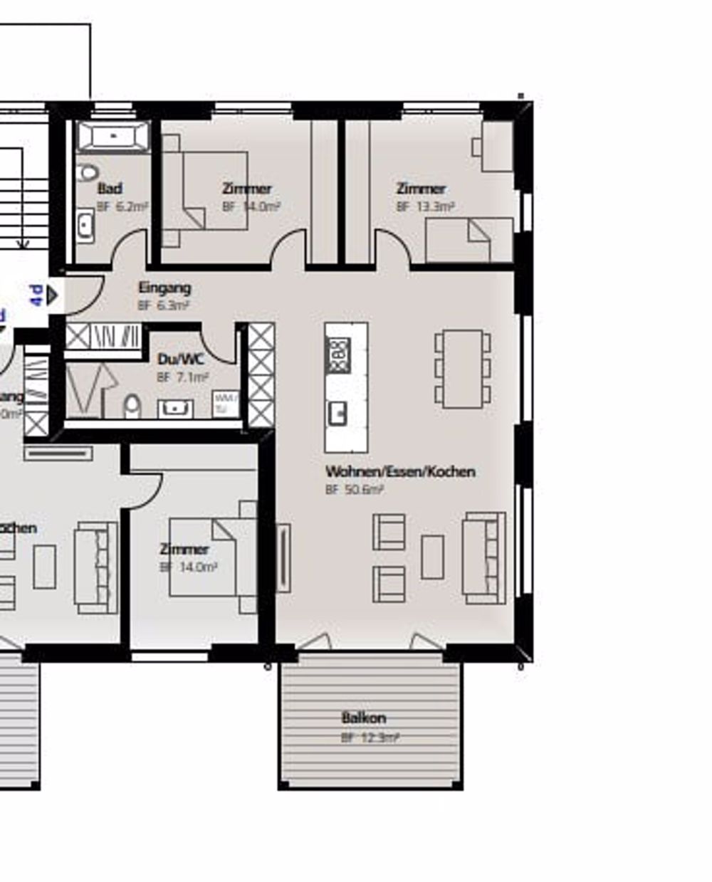 Moderne 3.5-Zimmer-Wohnung in ruhiger Neubauanlage in 3634 Thierachern - Bild 4