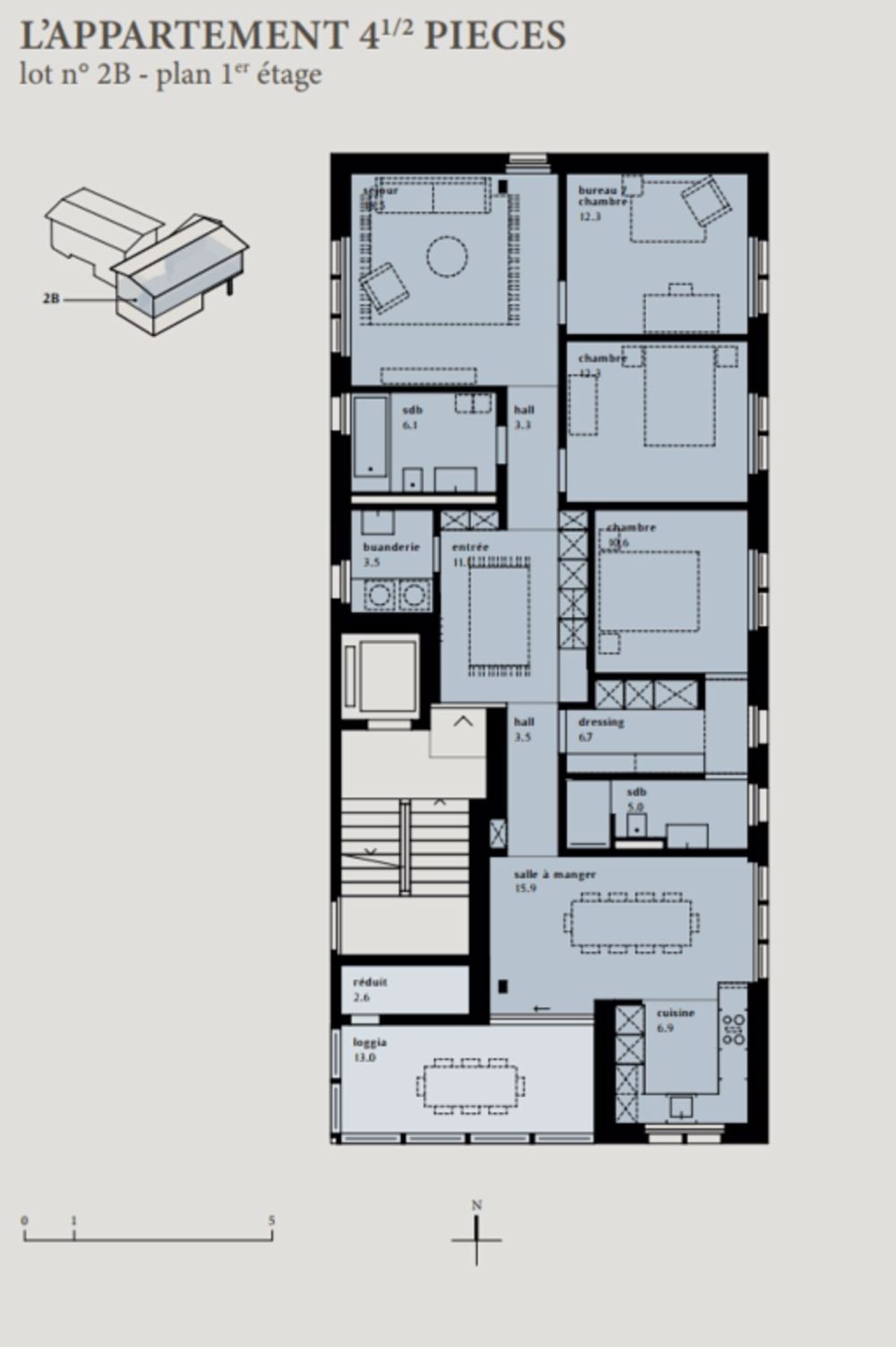 Magnifique appartement d'architecte neuf de 4,5 pièces à Courtepin - Bild 5