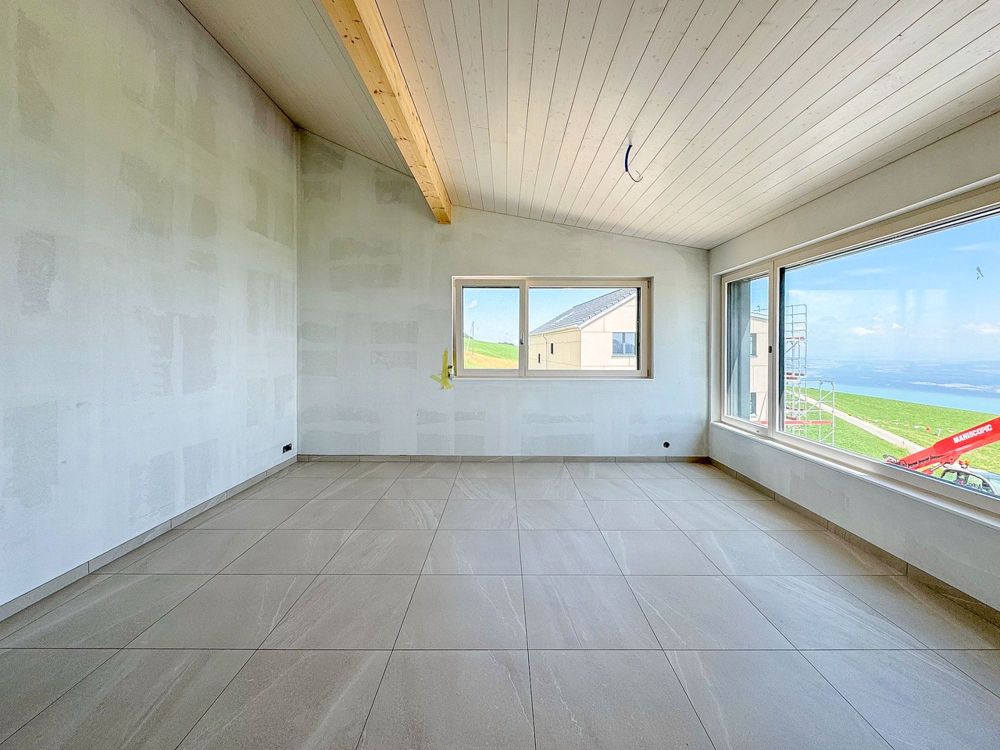 Neue 2.5-Zimmer-Wohnung, Balkon mit herrlicher Aussicht auf den See und die Alpen - Séjour - Cuisine