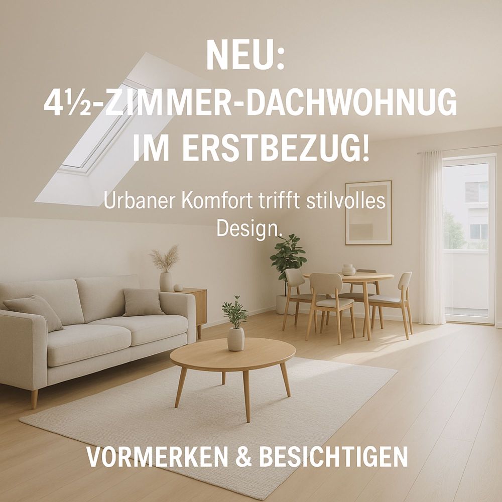 Erstwohnung: 4.5-Zimmer-Dachwohnung im Erstbezug zu vermieten - Bild 1