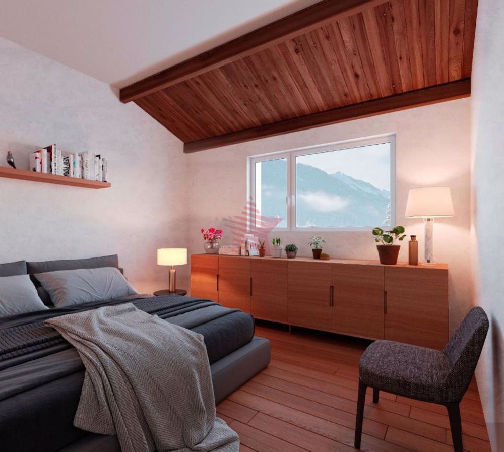 2,5 Zimmerwohnung mit Terrasse - 3D - Chambre à coucher