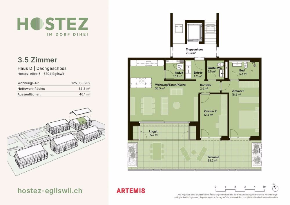 3 ½ Zimmer-Dachwohnung in Egliswil mieten - Bild 8