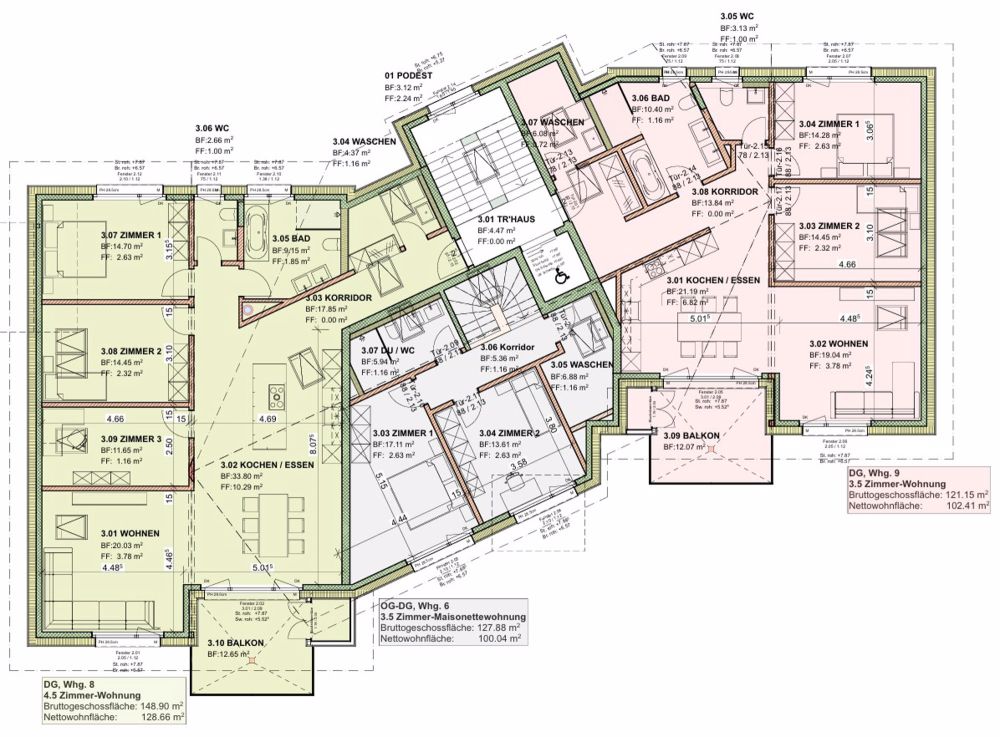 Neubau 4.5-Zimmerwohnung DG zu vermieten - Grundriss DG