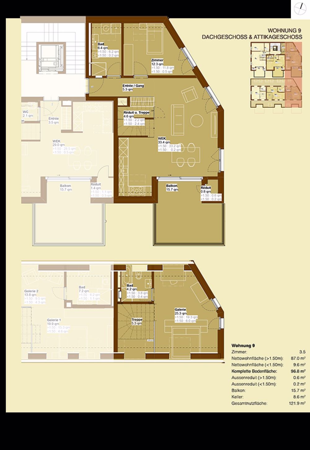 Erstvermietung - Ruhige und moderne 4.5-Zimmer-Maisonettewohnung in Basel-Bruderholz - W9 - Bild 6