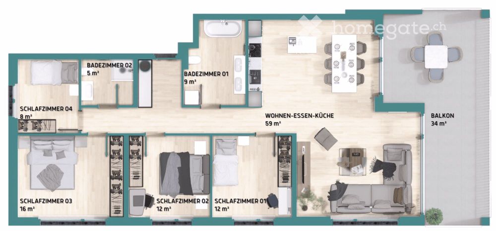 Modern 5.5-Room Apartment with Stunning Mountain Views in Visp - Bild 1
