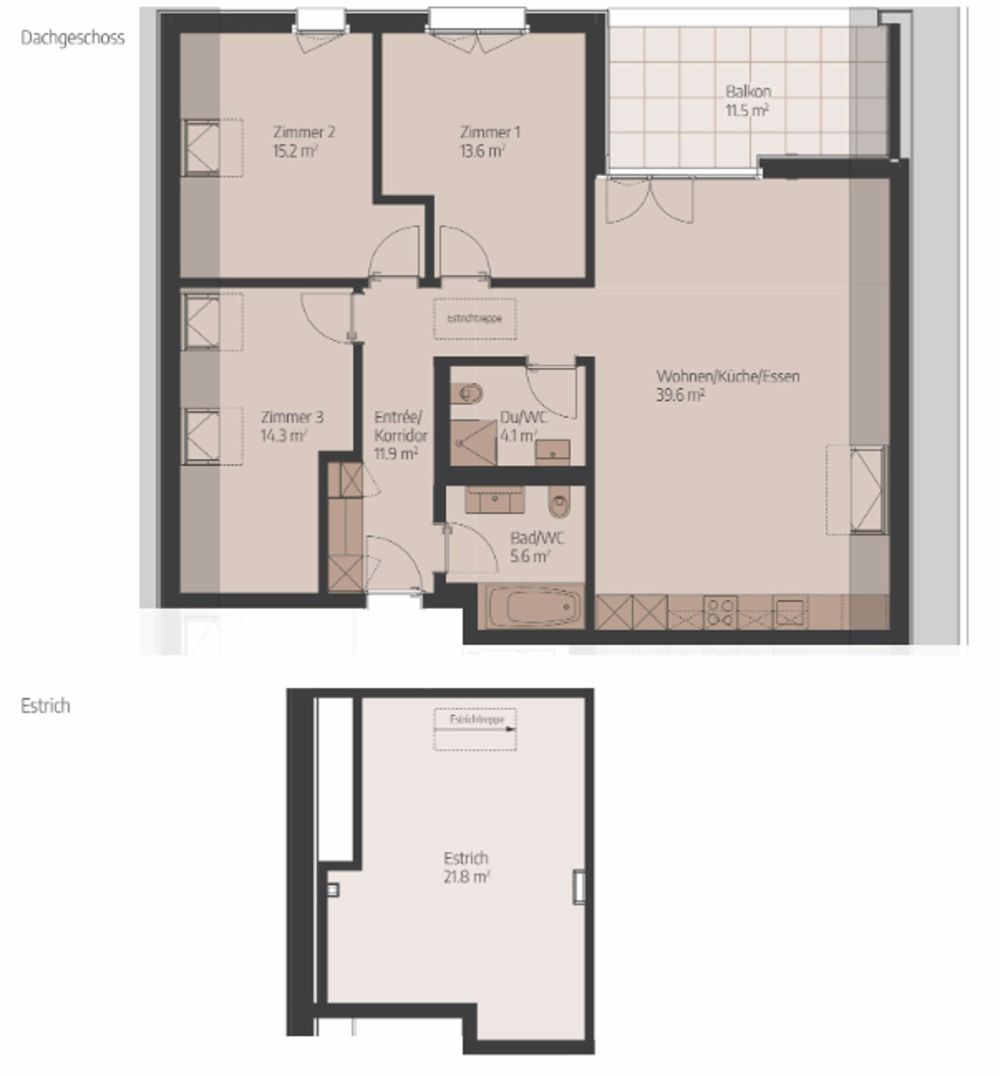 Erstbezug - 5.5-Zimmer-Wohnung im Dachgeschoss - Bild 1