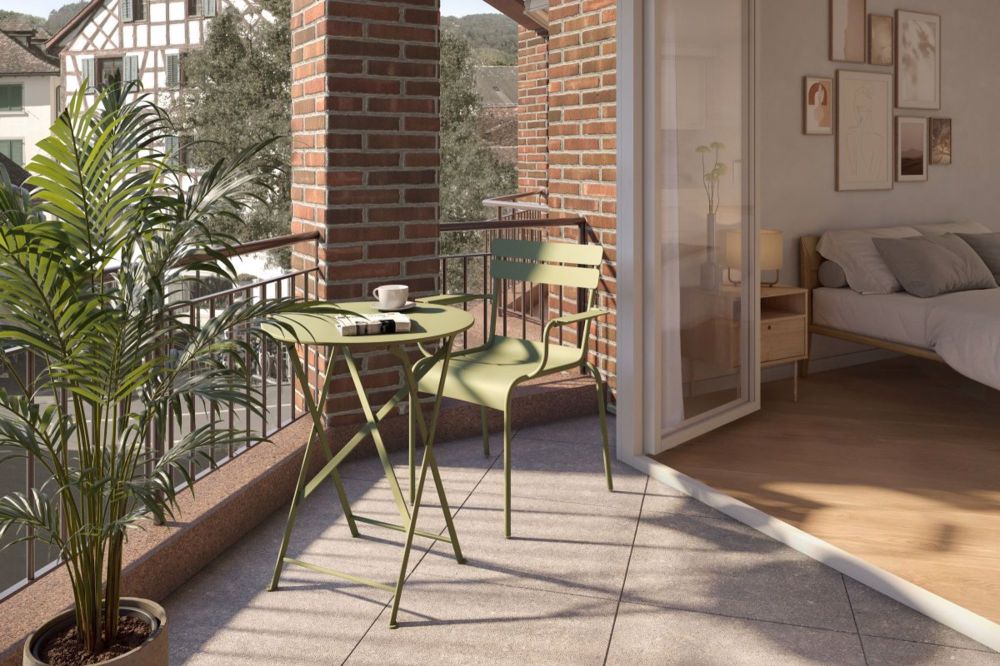 Klimatisierte 2.5 Zimmerwohnungen mit Concierge, Fitness und Pool - Balkon.jpg