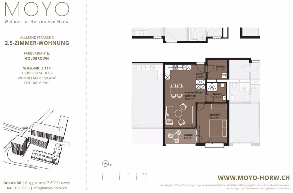 Moderne 2.5-Zimmer-Wohnung mit Balkon in Horw - Bild 8