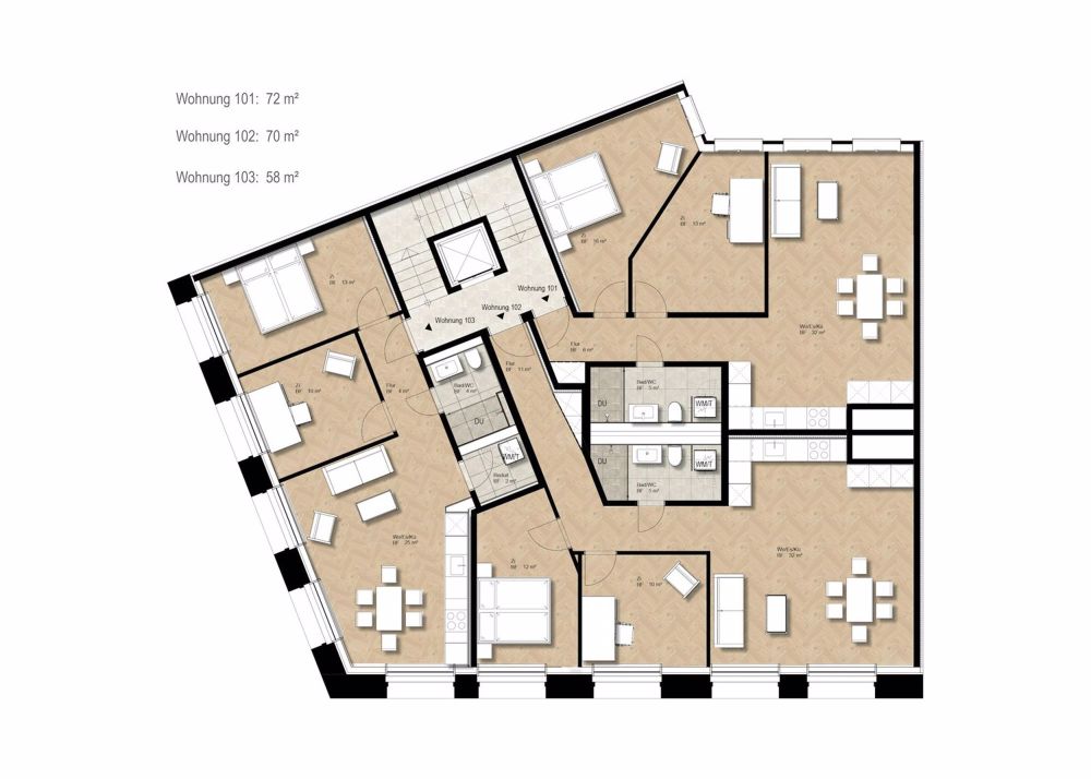 Erstbezug - Stylish Living, Zürich Zentrum - 5 Einheiten frei - Grundriss