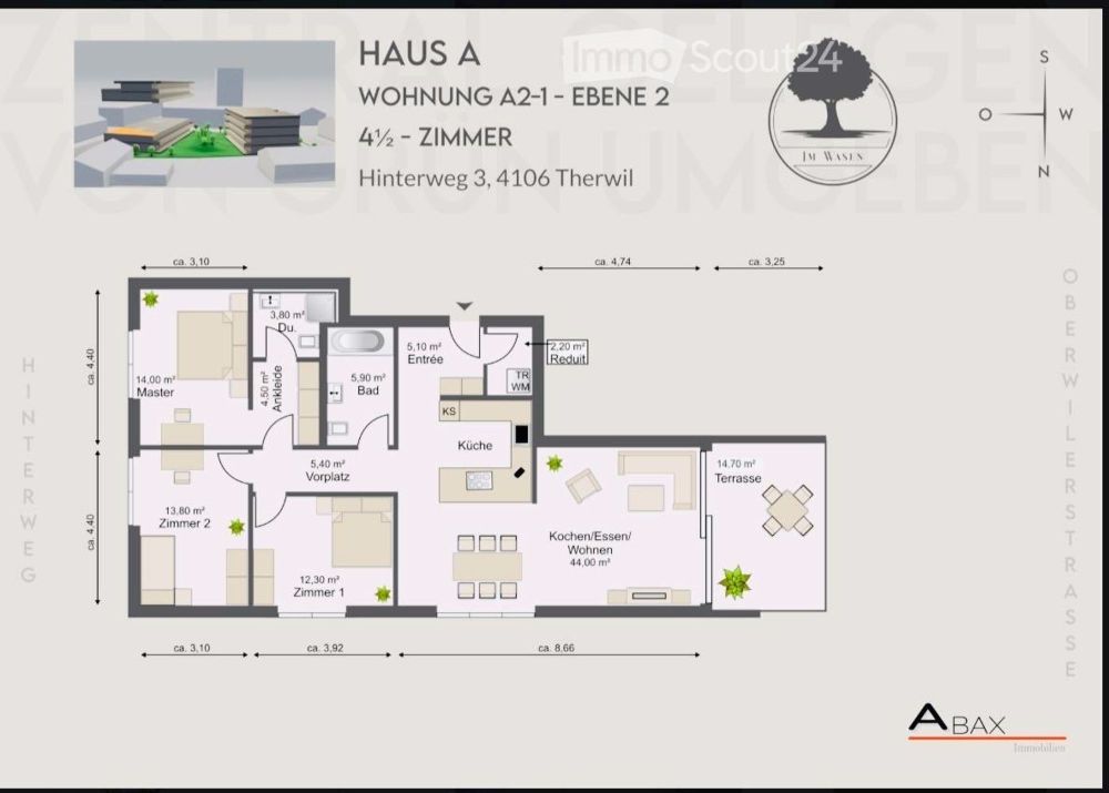 Moderne 4.5-Zimmer-Wohnung im Herzen von Therwil (BL) - Bild 1