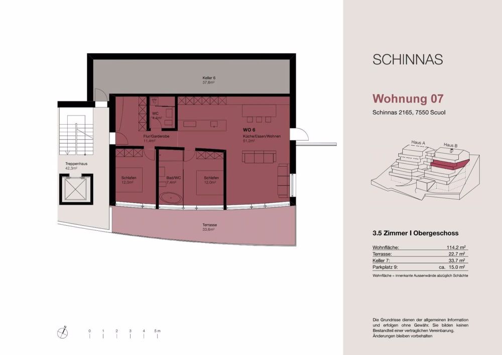 3.5-Zimmer und 4.5-Zimmer Terrassenwohnung in Schinnas, Scuol - Bild 13