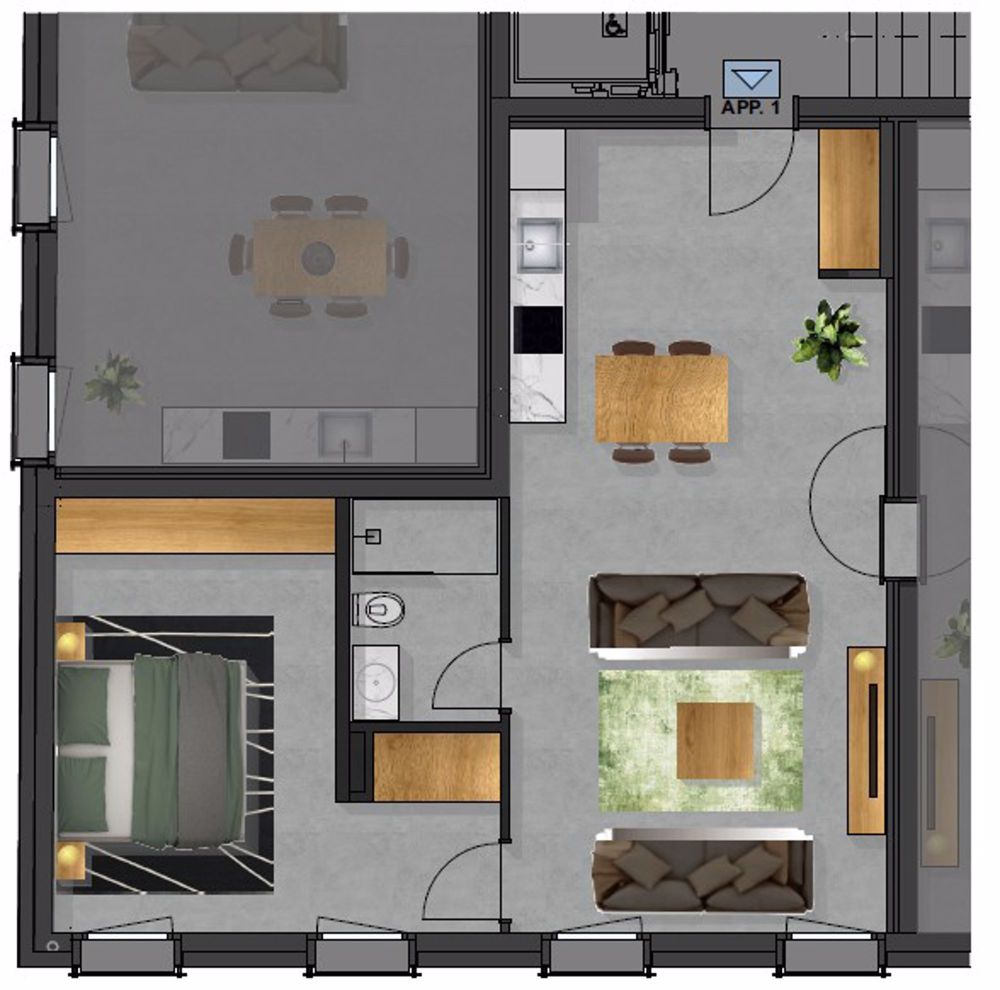 Modernes Apartment (Nr. 7) mit 2,5 Zimmern in Bellinzona - Bild 2